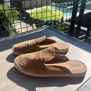 Cheetah print slide on shoes